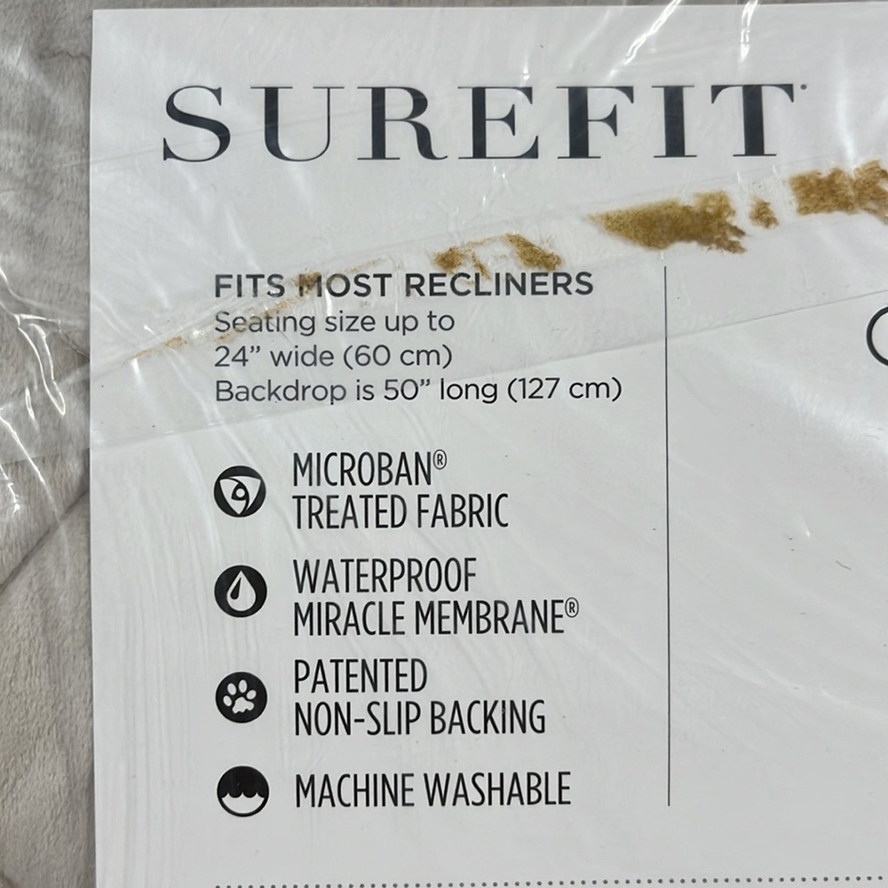 SUREFIT recliner cover. Color Sand. Limit 1 per bundle due to weight. - Picture 2 of 4
